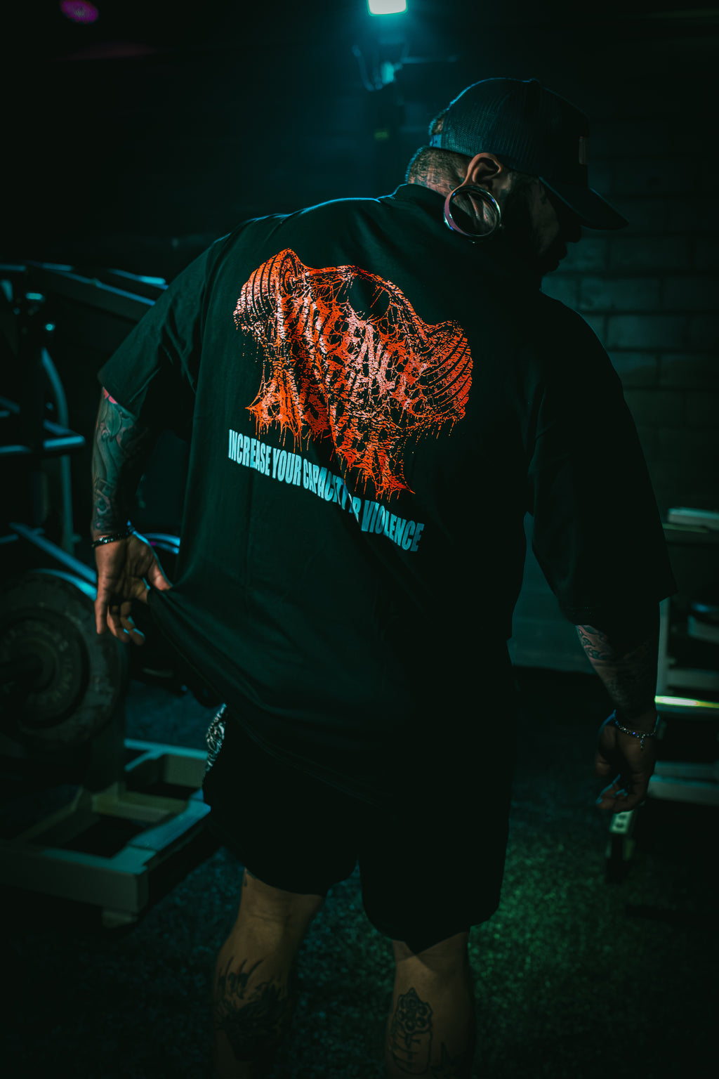 VIOLENCE IS THE ANSWER X SOUTH SIDE BODYBUILDING (RED BARBELL)