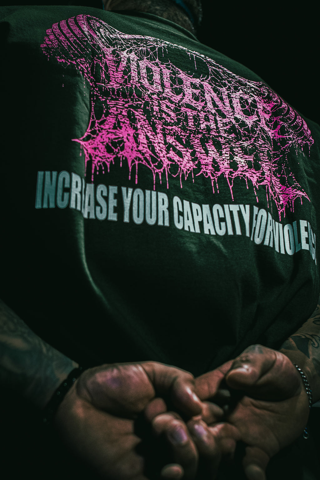 VIOLENCE IS THE ANSWER X SOUTH SIDE BODYBUILDING (PINK BARBELL)
