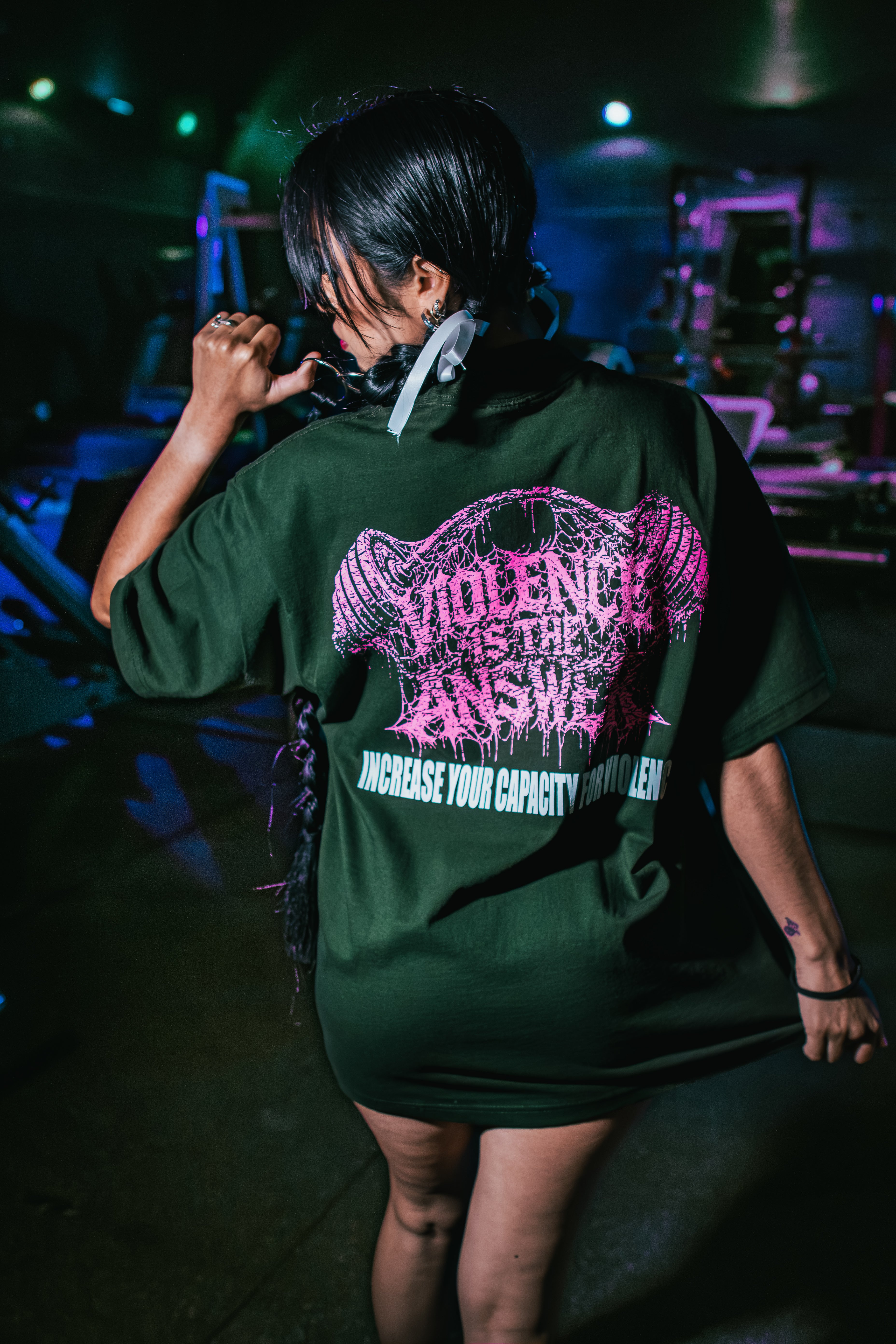 VIOLENCE IS THE ANSWER X SOUTH SIDE BODYBUILDING (PINK BARBELL)
